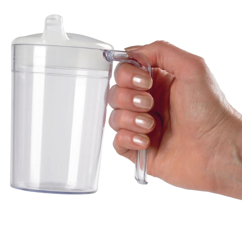 [Australia] - Homecraft Shatterproof Beaker for Elderly & Adults Clear Mug with Lid – 400ml – Lightweight, Non-Spill Drinking Cup for Weak Grip – Daily Living Aid, Ideal Sippy Cup Alternative 13.5 Ounces Single Solid 
