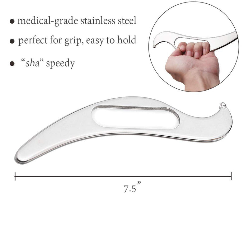 Guasha Tools, Stainless Steel Scraping Massage Tools, Muscle Scraper Massage Tools for Soft Tissue Mobilization Therapy and Deep Tissue Muscle Scraping