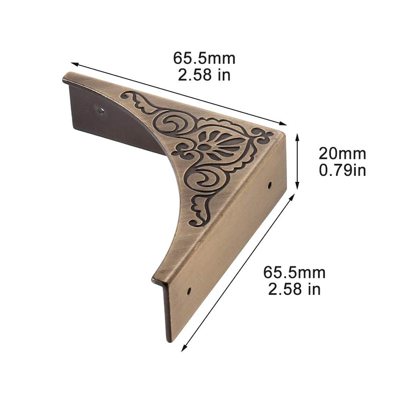 [Australia] - Metal Corner Protector, 4 Pcs Antique Edge Safety Guard Cabinet Furniture Corner Bumpers,Table Corner Protectors,Cover Damaged Corners on Coffee Table (Bronze) Bronze 