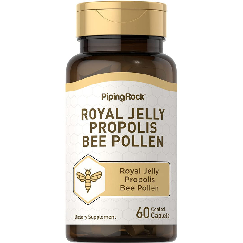 [Australia] - Piping Rock Royal Jelly Propolis Bee Pollen | 60 Caplets | Vegetarian, Non-GMO, Gluten Free Supplement 