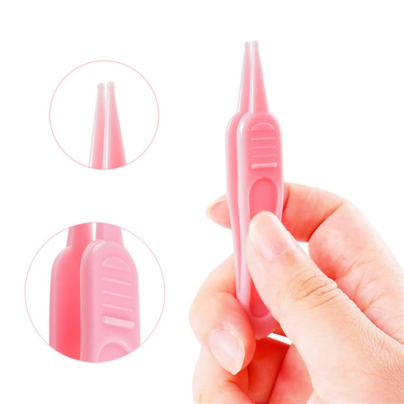 [Australia] - 4-Piece Nose Cleaning Tweezers Safe and Effective Clip Care Ear, Nose And Navel Cleaning Tool Pliers, Pink&blue 