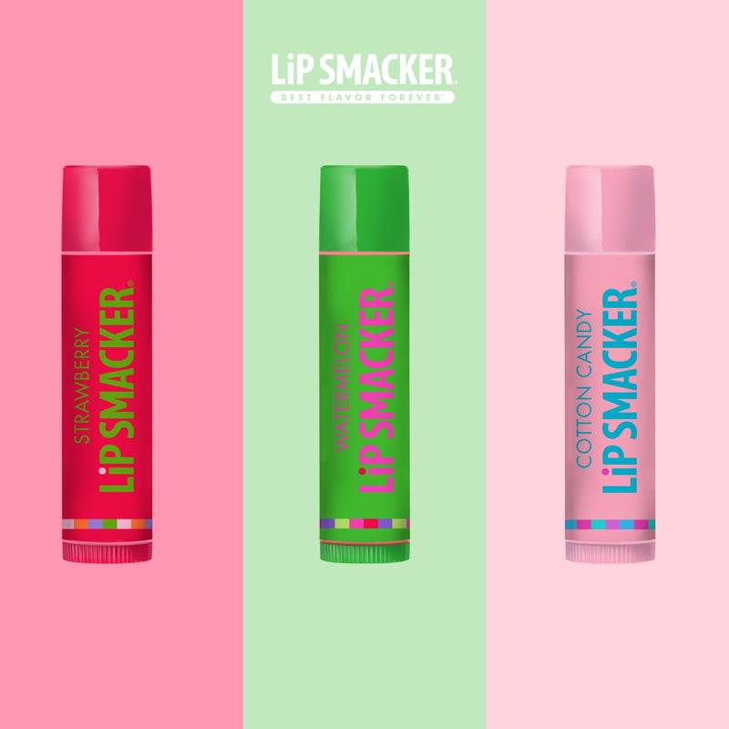 [Australia] - Lip Smackers Flavored Lip Balm Original & Best - Moisturizing, Soothing Trio Strawberry, Watermelon, & Cotton Candy Strawberry, Cotton Candy, Watermelon 