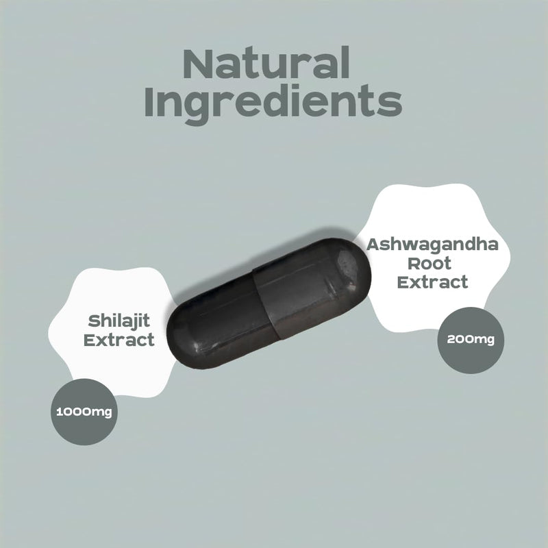 Power You - Shilajit Extract 120 Capsules (1000mg) High Strength Shilajit | Vegan | Non GMO | No Binders No Fillers No Additives | NOURISSENTIAL