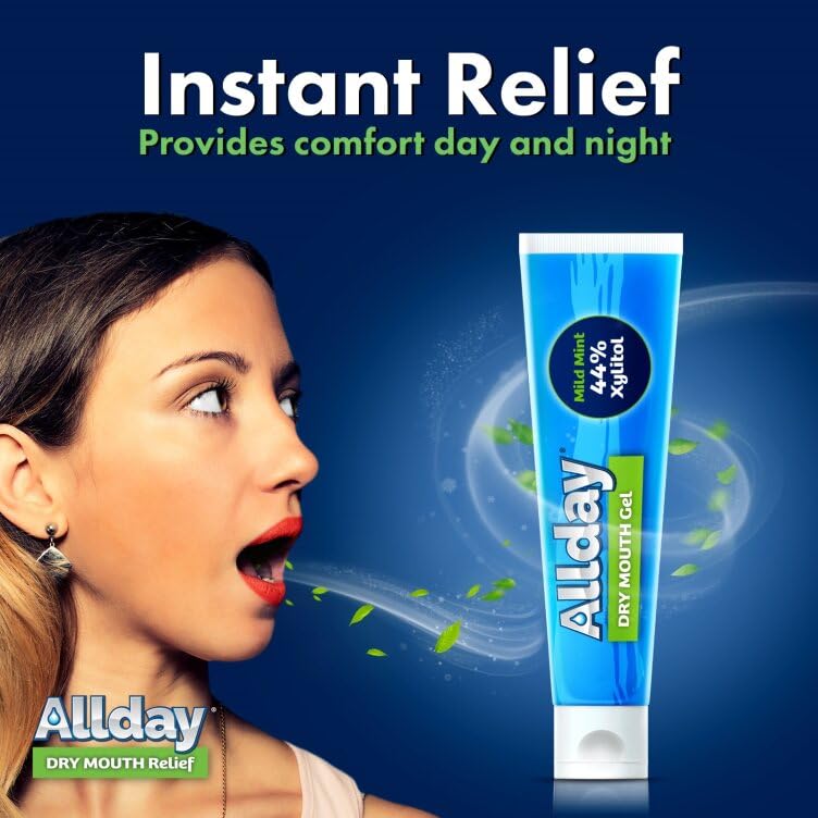 [Australia] - Allday Dry Mouth Gel - Maximum Strength Xylitol, Fast Acting, Non-Acidic (2 Tubes Inside One Box) 