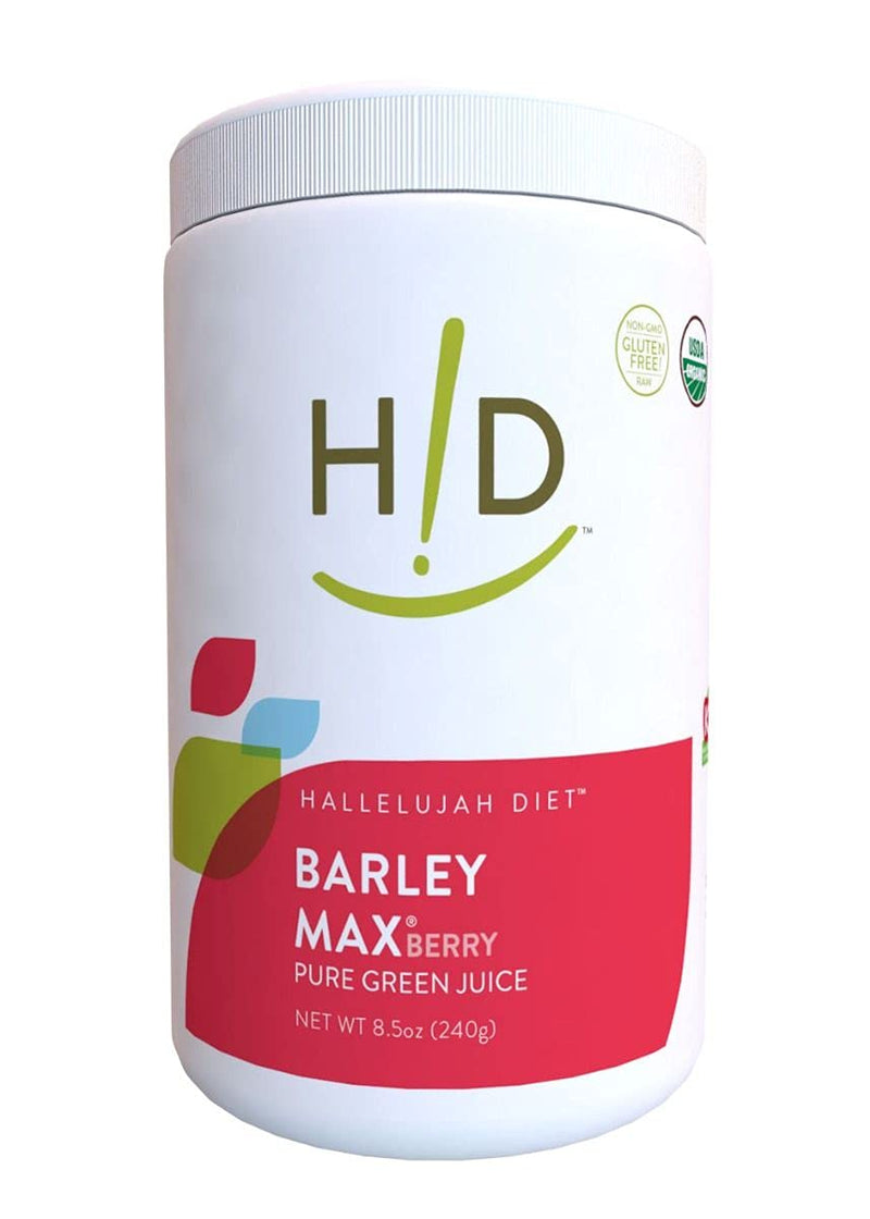 [Australia] - Hallelujah Diet Organic BarleyMax - Barley and Alfalfa Green Juice Powder, Berry Flavor, 8.5 Ounces (60 Day Supply) 