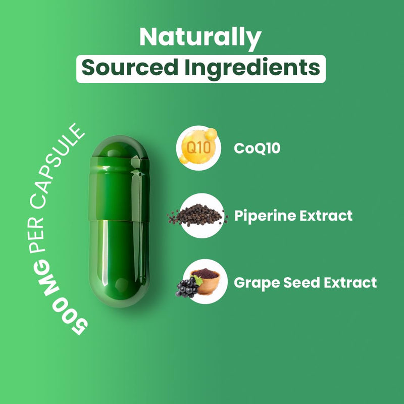 ZeroHarm Liposomal CoQ10 250mg with Grape Seed & Piperine – Heart, Energy & Antioxidant Support – Advanced Liposomal Absorption – Powered by Real Food Ingredients – 120 Vegan Capsules