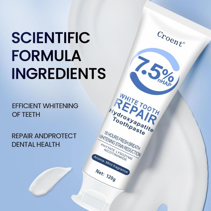 [Australia] - 3 Pcs 7.5% Hydroxyapatite Toothpastes for Enamel Protection and Tooth Strengthening, Stain Removal, Whitening Tooth, Gentle Mint, Fresh Breath, Daily Use for Oral Health 