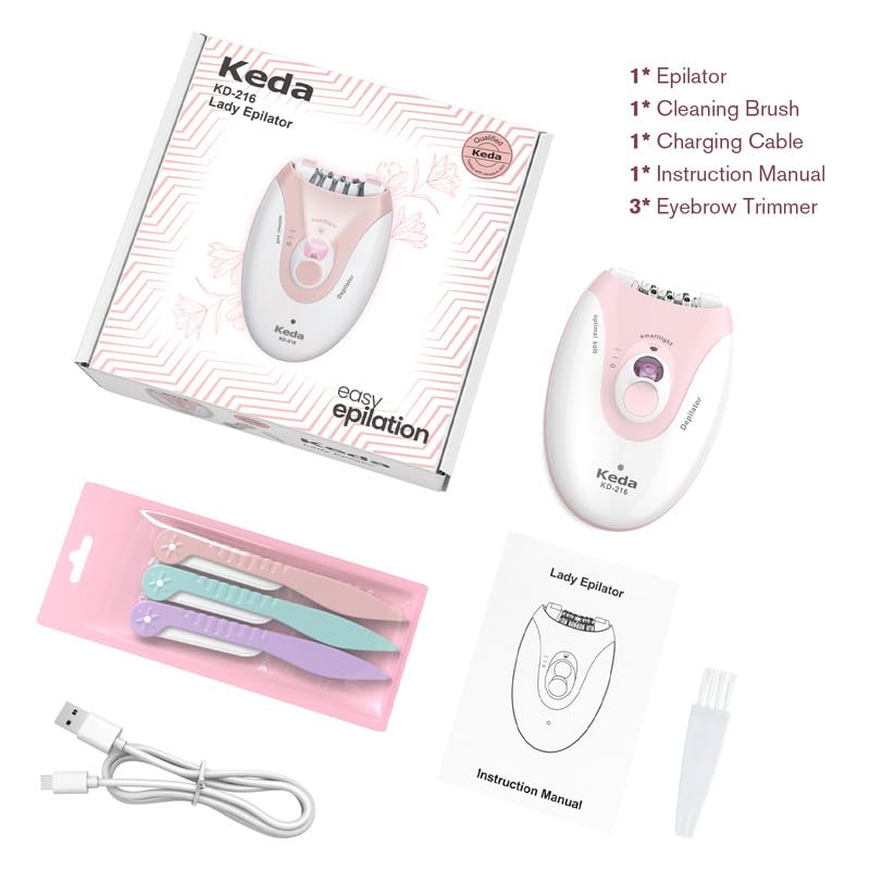 [Australia] - Epilator for women, facial epilator women, wireless electric epilator for facial and body hair remover, epilator with LED light for women, face, body, armpit, bikini, leg 