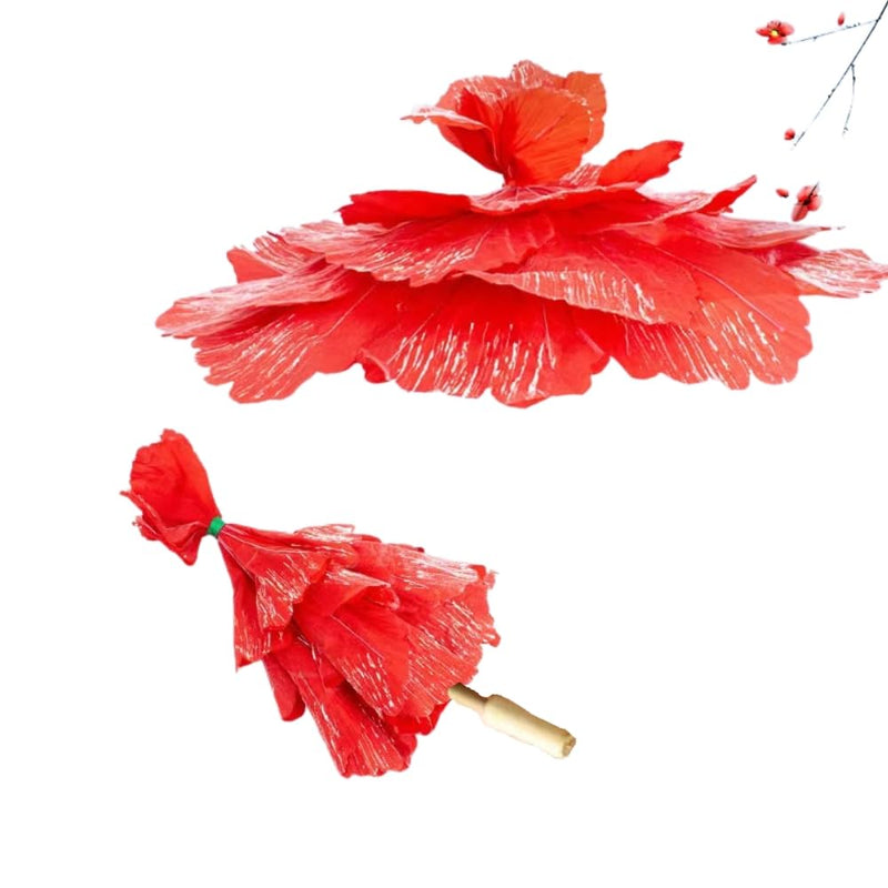 Dance Umbrella 27.5''×27.5'' Large Peony Flower Umbrella for Dance and Festival Celebrations (Pink)