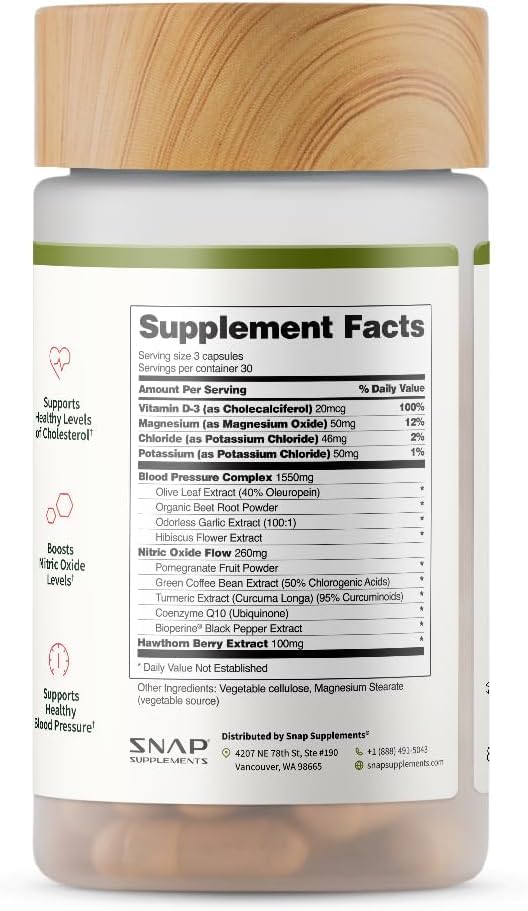 [Australia] - Snap Supplements Heart Health Supplements and Blood Circulation Supplements, 180 Capsules 90 Count (Pack of 2) 
