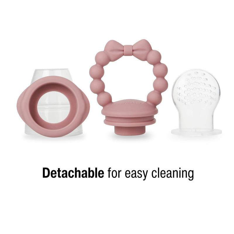 [Australia] - PandaEar 3 Pack Baby Fruit Food Feeder Pacifier with 3 Different Size Silicone Pouch, Silicone Teethers for Babies 3-6-12 Months, BPA Free Mesh Feeder, Baby Solid Food Essentials 