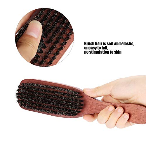 [Australia] - Qkiss Natural Hair Beard Brush, Wood Handle Men Professional Facial Shaving Beard Brush Beard Comb, Mustache Cleaning Beard Care Hairdresser Salon Equipment Tool 