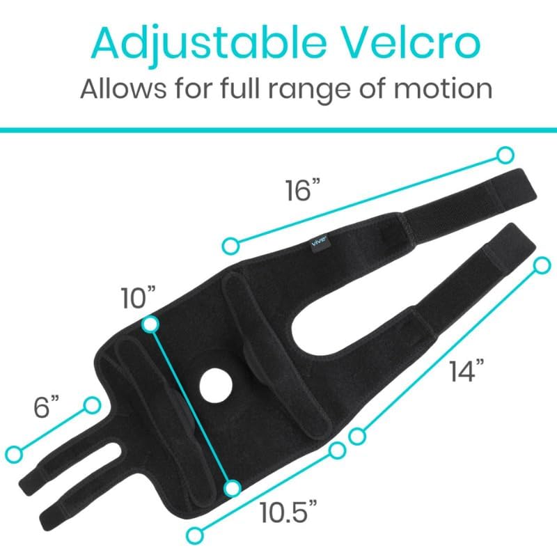 [Australia] - Vive Hinged Knee Brace (2 Pack) - Relieves ACL, MCL, Meniscus Tear - Lightweight, Comfortable, Breathable Open Patella Wrap with Side Stabilizers - for Women & Men - Adjustable Strap for Tendonitis (Black) Black 