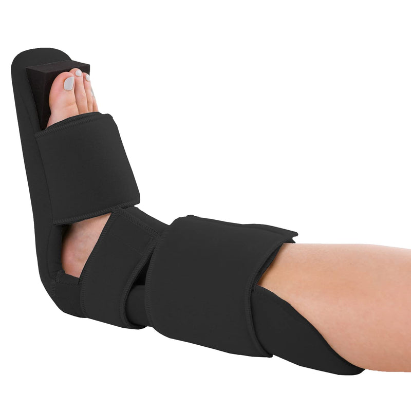 [Australia] - BraceAbility Padded 90 Degree Plantar Fasciitis Boot | Soft Night Splint to Stabilize Foot and Ankle, Stretches Plantar Fascia Ligament and Supports Achilles Tendon (Medium) Black Medium 