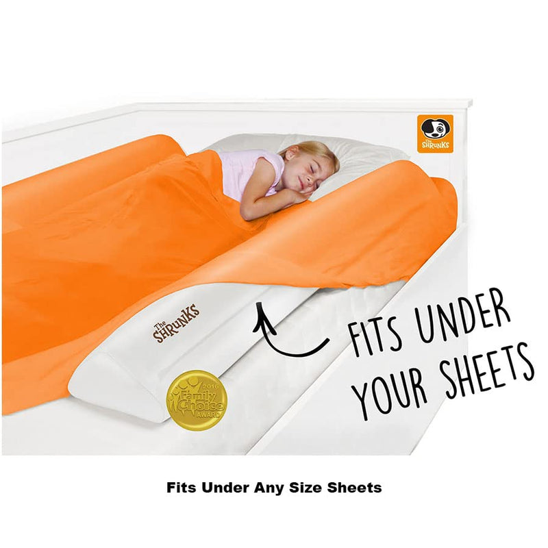 [Australia] - (2-Pack) Shrunks Inflatable Bed Rail for Toddlers, Kids, Adults, and Elderly | Portable Toddler Bed Bumpers for Travel or Home | Blow Up Guard Rail for Twin, Full, Queen, King Size Beds 2 Count White 
