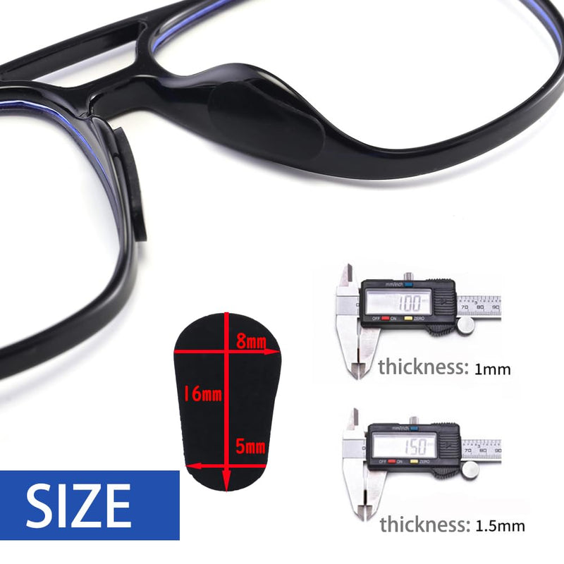 [Australia] - 10 pairs of silicone nose pads, non-slip adhesive pads for glasses and sunglasses, non-slip self-adhesive nose pads, clear, 1.0 mm, clear 1.0 mm 
