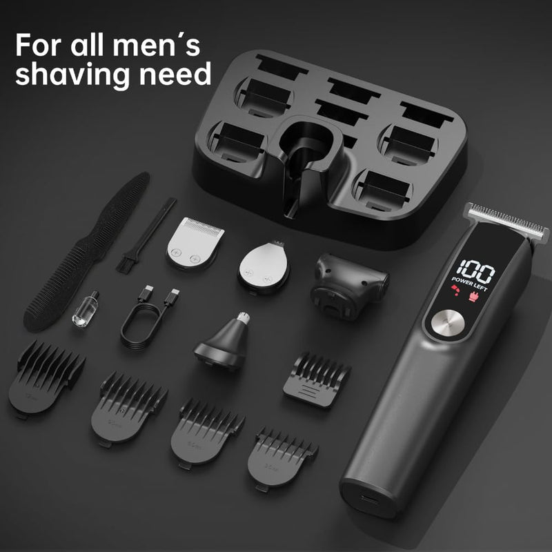 [Australia] - Beard Trimmer for Men, Electric Razor for Nose, Body, Face and Mustache, 5-in-1 Barber Hair Clippers, Cordless Shavers for Men Grooming Kit Ideal Gift 