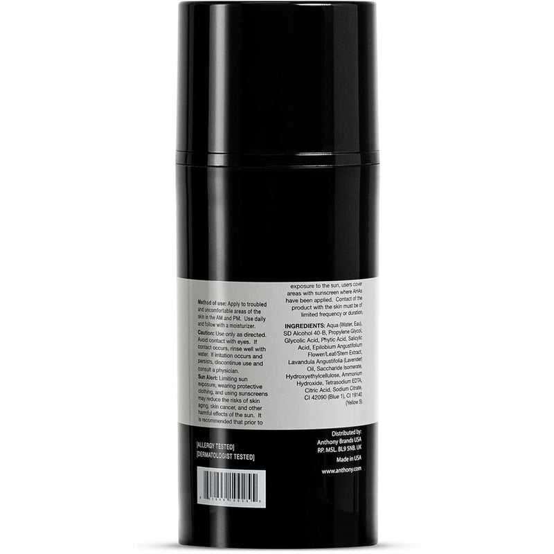 [Australia] - Anthony Ingrown Hair Treatment for Men Gel Solution to Calm Down Razor Burn – Scar and Redness Eliminator, Bump Removal – 3 Fl. Oz 3 Fl Oz (Pack of 1) 