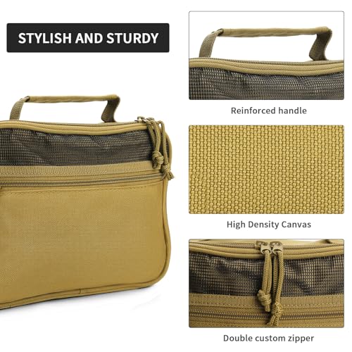 SUNRISING Travel Toiletry Bag Men Black and Khaki（No molle）