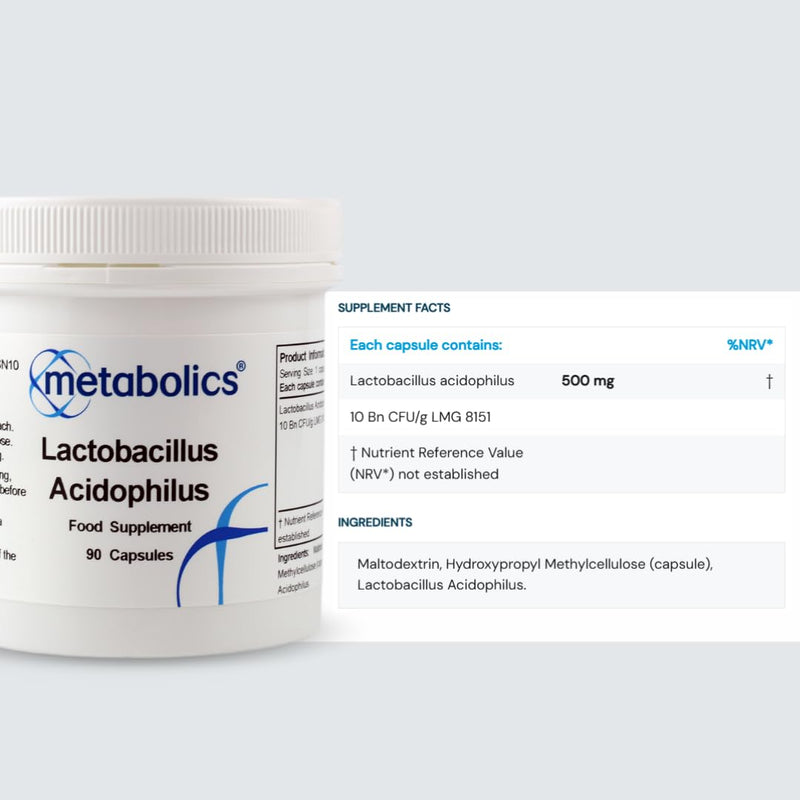 Lactobacillus Acidophilus, Lactobacillus - Pot of 90 Capsules Containing 500mg