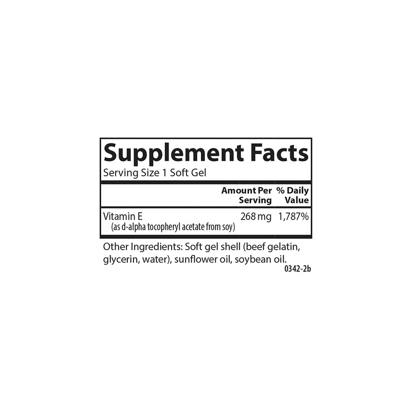 Carlson E-Gems 400 IU (268 mg), Natural-Source Vitamin E, 200 Soft Gels | Optimal Wellness 200 Count (Pack of 1)