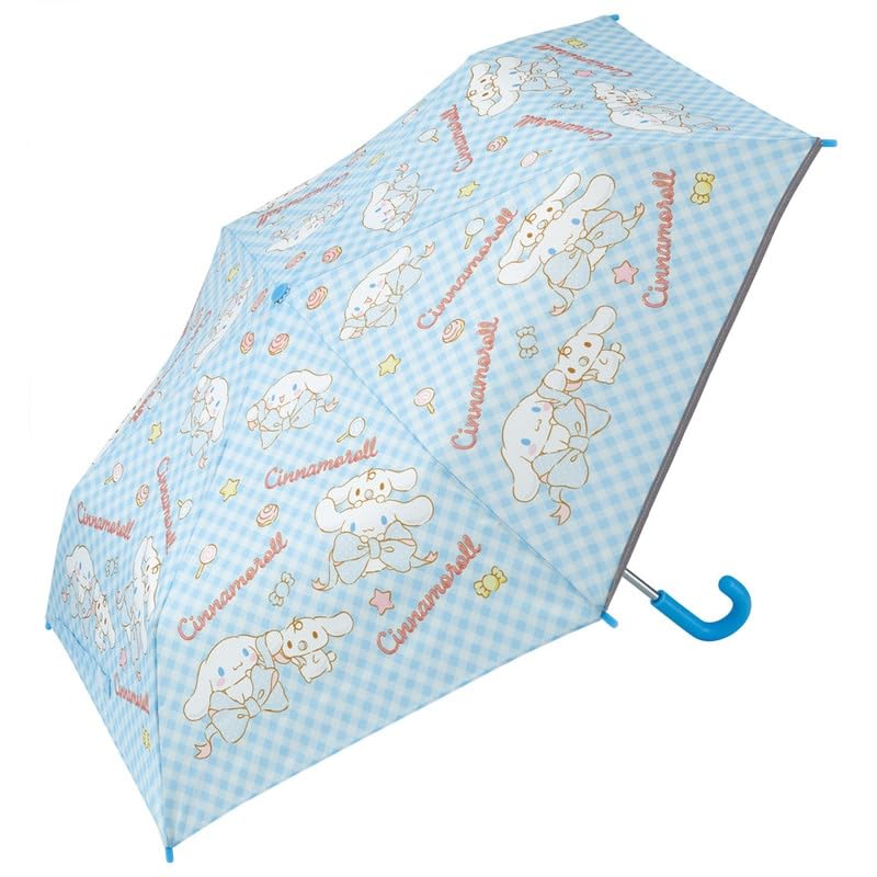 Skater CINNAMOROLL Character Rain Jacket for 43"-49" Height and Folding Umbrella 37" Set for Girls 5-7 Years Old Light Blue [from Japan]