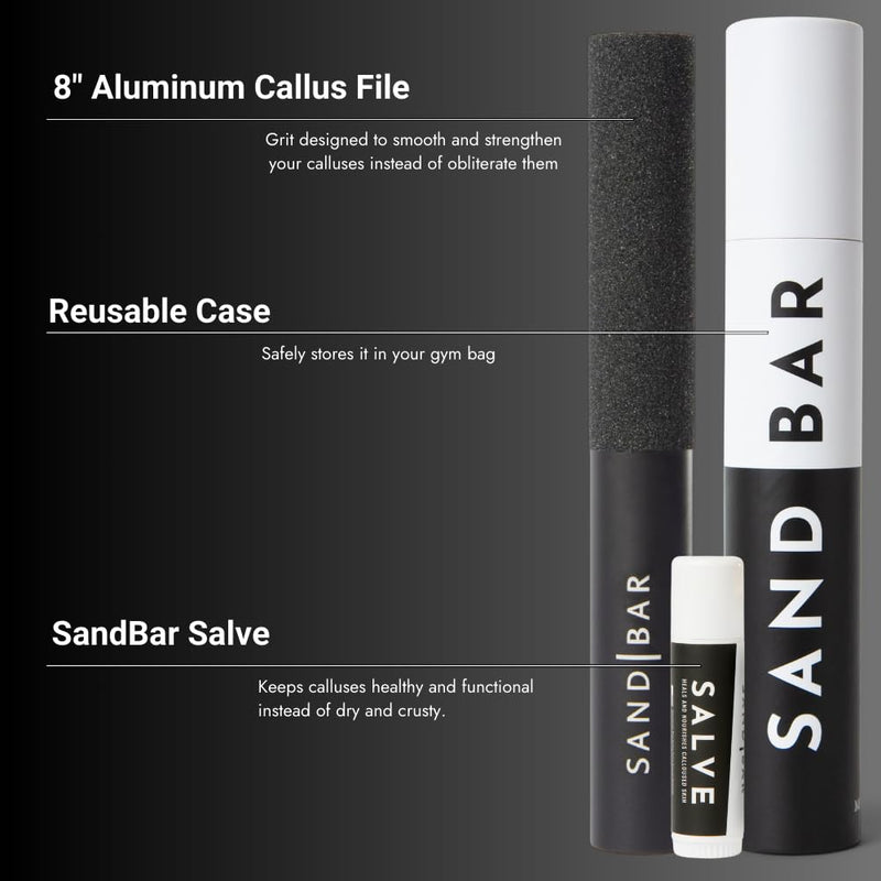 [Australia] - Original Callus File - Precise Callus Remover for Peak Performance - Callus Maintenance Kit - includes Hydrating Callus Salve - for Gym Enthusiasts, Climbers, Gymnasts & WOD Junkies Platinum 