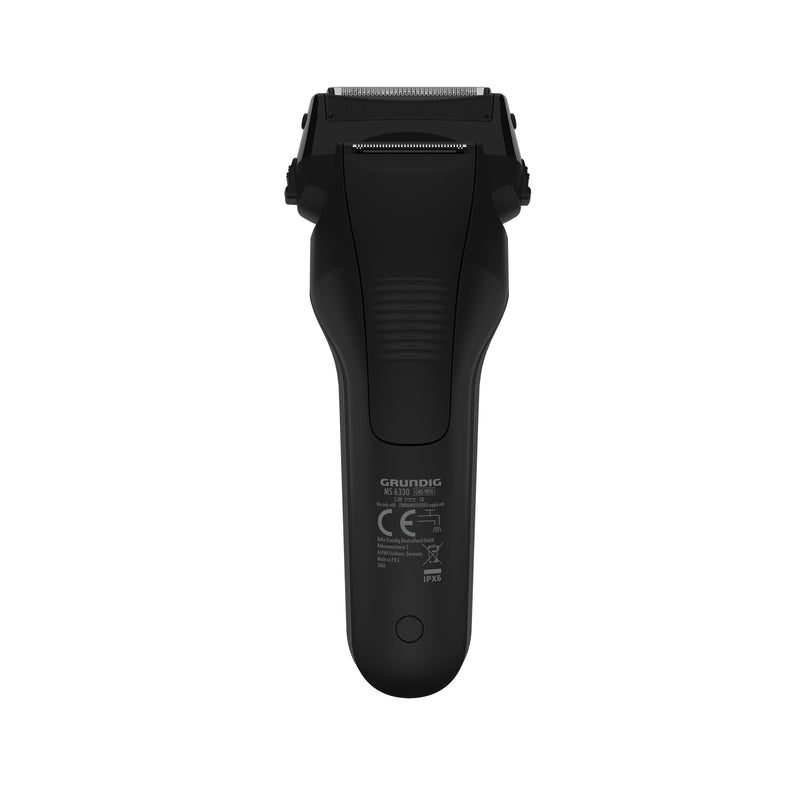 [Australia] - GRUNDIG MS 6330 men's razor, 60 min operating time, fold-out long hair trimmer, 3-fold cutting system, housing made from 74% recycled plastic, worldwide use, black successor 