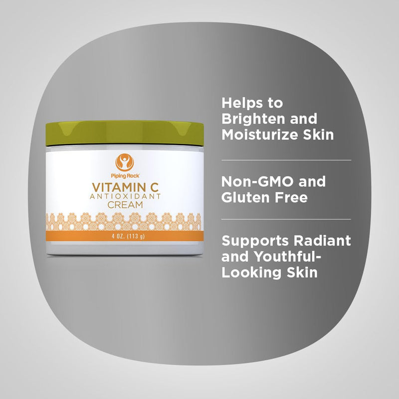 Piping Rock Vitamin C Cream | 4oz | Dark Spot Masker for Face, Skin & Eyes | Free of Parabens, SLS & Fragrances