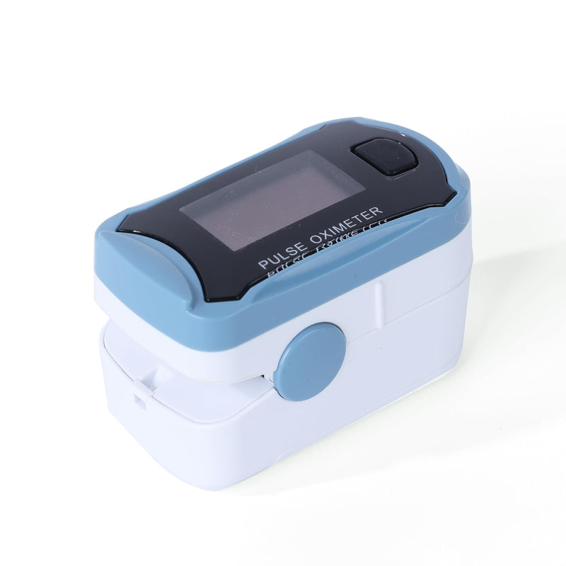 [Australia] - Easy@Home Pulse Oximeter Oximeter Finger Pulse Oximeter for Measuring Oxygen Saturation (SpO2) Heart Rate PI Rotatable OLED Display Portable Neck Strap Nylon Bag - Blue 
