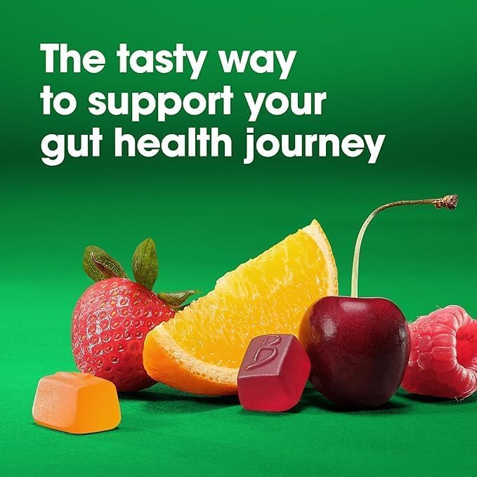 [Australia] - Benefiber Prebiotic Fiber Supplement Gummies with Probiotics for Digestive Health, Assorted Fruit Flavors - 50 Count 