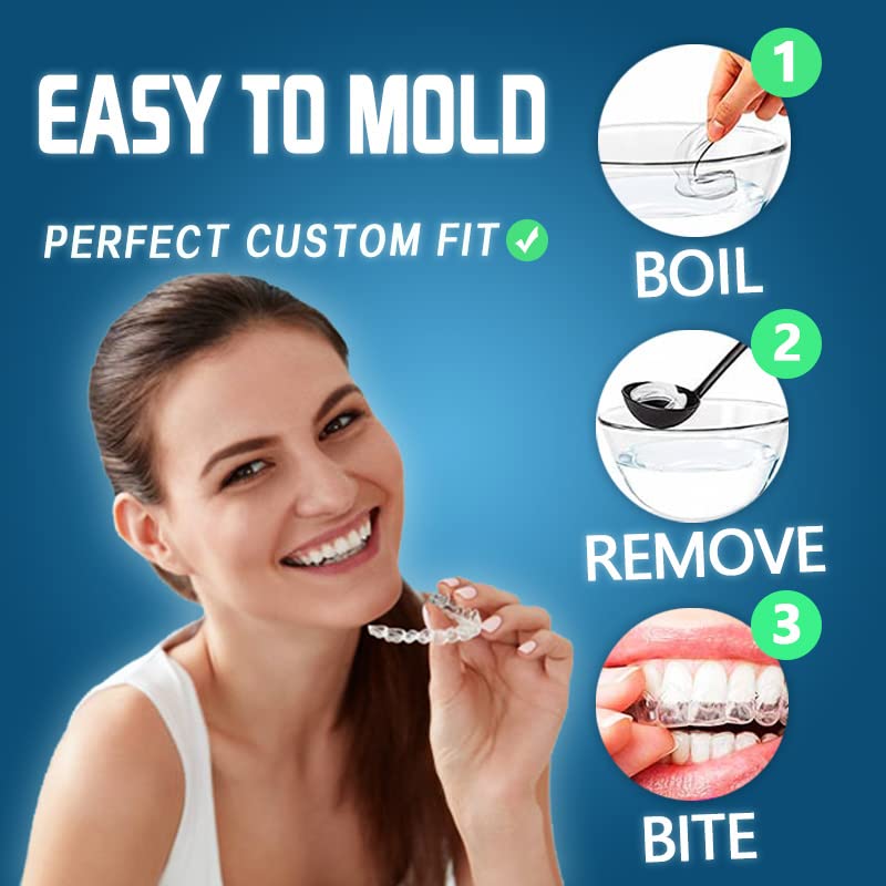 KOHEEL MG Moldable Mouth Guard for Teeth Grinding and Clenching, Perfect Fit Night Guard, Dental Guard for Bruxism Relief, 4 Count (4 Large) 4 Large