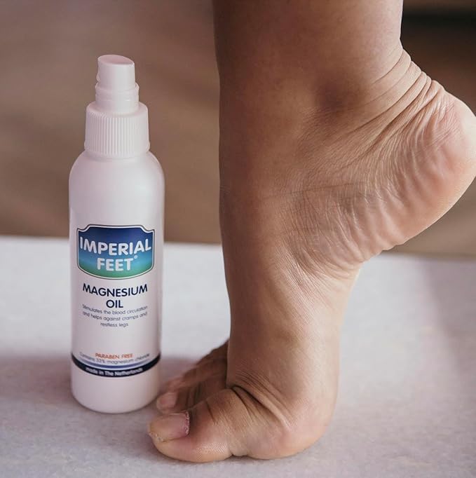 Pedicure-Grade Imperial Feet Magnesium Spray: 33% Magnesium for Muscle Recovery, Cramp & Restless Leg Relief, Sleep Enhancement, Athletic Support, Skin & Bone Health - Optimal Mineral Therapy