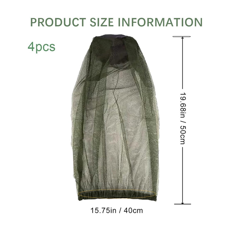 [Australia] - EIHI Beekeeper Hat Camouflage Net Mosquito Net Head Pack of 4 Camouflage Beekeeping Beekeeper Anti-Mosquito Bee Bug Insect Fly Mask Cap Hat with Head Net Mesh Face Protection Outdoor Fishing Equipment 