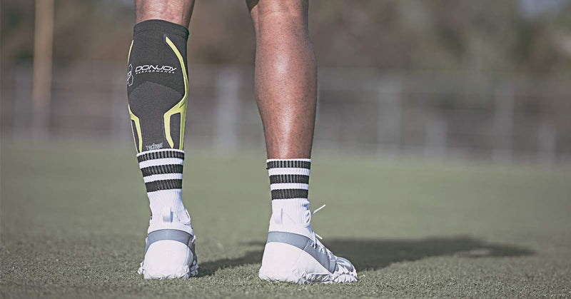 DonJoy TRIZONE Compression Calf Sleeve - For Muscle Strains, Shin Splints, Inflammation From Overuse Injuries and Strains - Black, Large