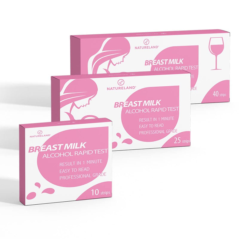NATURELAND Breast Milk Alcohol Test Strips, 10 Second Results, 40 Count | Quick accurate at-home check for alcohol in breast milk; dip and read in 10 seconds for peace of mind while nursing