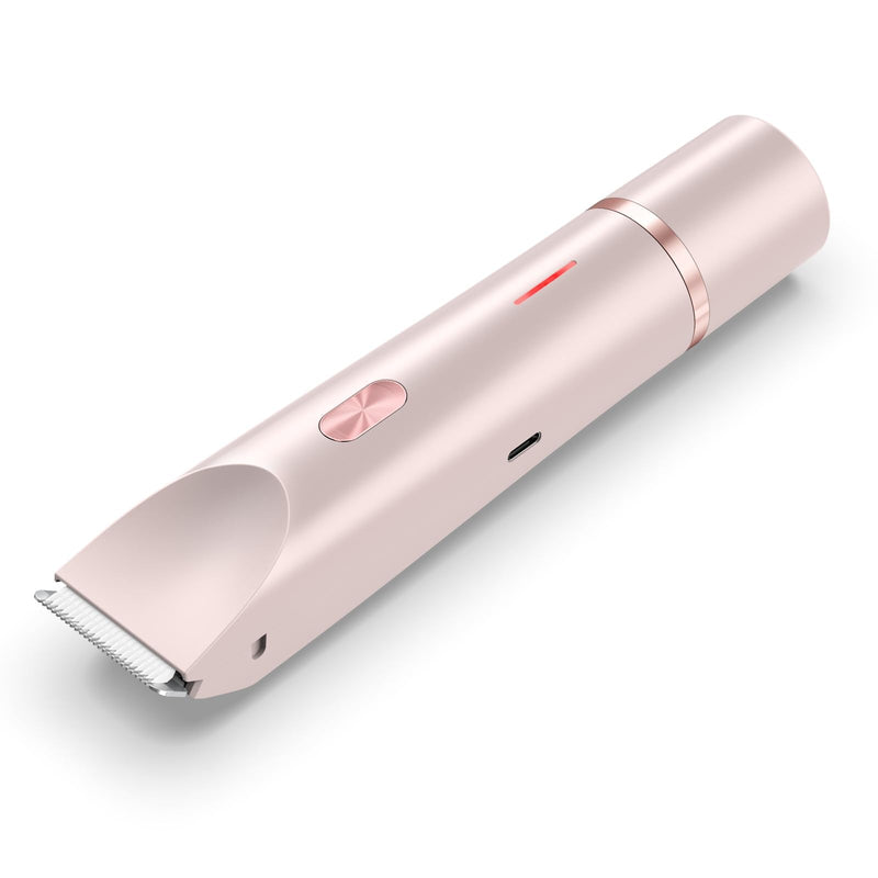 Women's Electric Shaver Bikini Trimmer for Women Razors 2-in-1 Dual Head Design IPX7 Waterproof Wet & Dry Use Body Groomer Hair Trimmer Remover for Facial Underarm Arm Face Leg Bikini (Pink) Pink