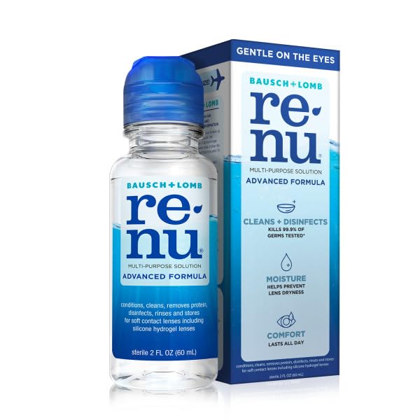 [Australia] - Renu Advanced Formula Multi-Purpose Solution, Gentle on Eyes, Cleans & Disinfects, Moisturizes for Comfort, Travel Size 2 fl oz (Pack of 2) 