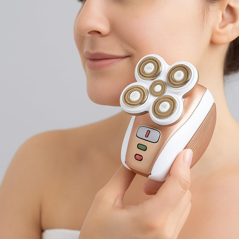 [Australia] - Electric Leg Shaver for Women - Rechargeable Painless Lady Razor for Leg Face Lips Body Underarms Armpit - Female Cordless Bikini Trimmer Gold 