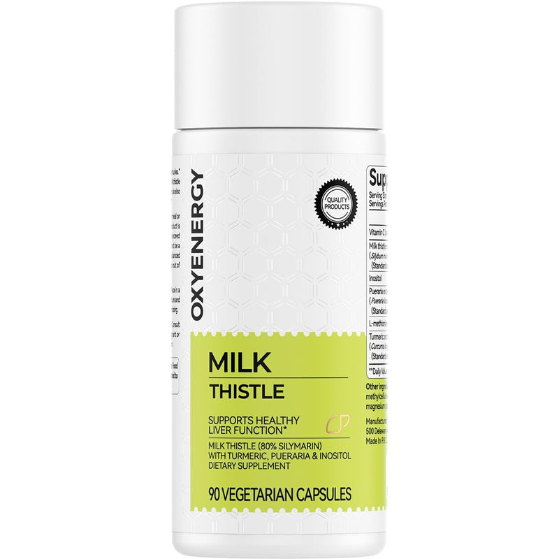 [Australia] - OxyEnergy Silymarin Milk Thistle 300mg Extract with Vitamin C, Inositol & Pueraria, Liver Detox & Repair Support, Antioxidant Support, 90 Vegetarian Capsules 1 