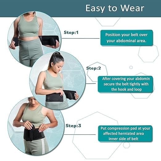 Umbilical Hernia Belt for men (premium compression pad). Umbilical hernia belt for women: prevention of surgery. Abdominal binder for men - Hernia support belt women pain relief Universal Size