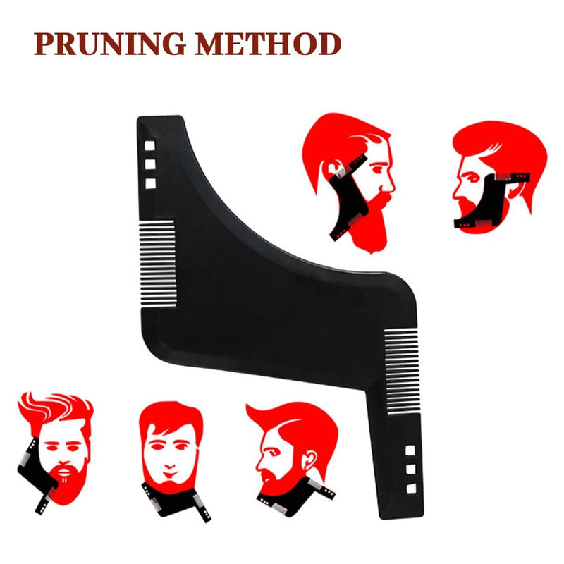 [Australia] - XENQITO 2 pieces beard stencil, beard shaper, beard stencil, beard comb, beard shaping tool, beard shaper, beard design, beard stencil for easy cutting for perfect beard styling 