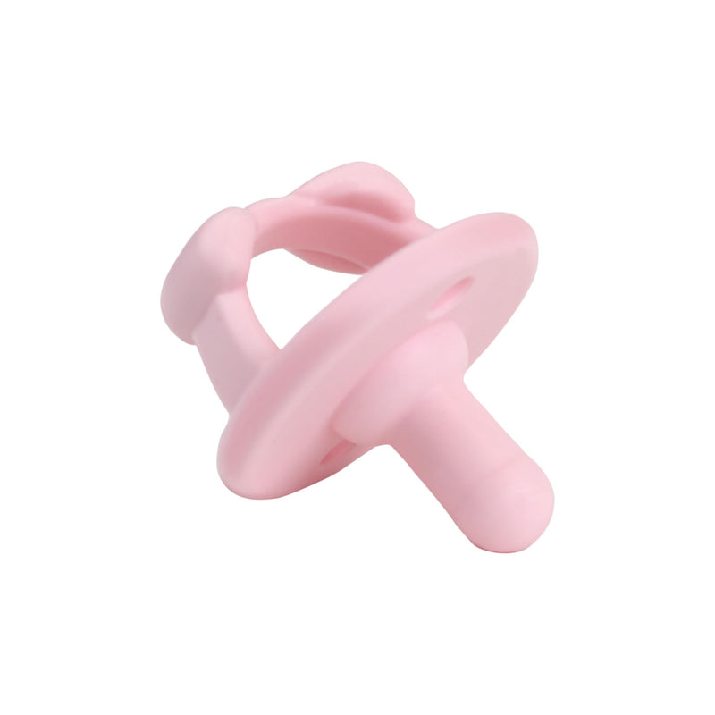 [Australia] - Itzy Ritzy Silicone Pacifiers for Ages 6-18 Months - Itzy Soother Pacifiers Feature Collapsible Handle & Two Air Holes for Added Safety; Set of 2 in Light Pink & Dark Pink, Ages 6-18 Months 