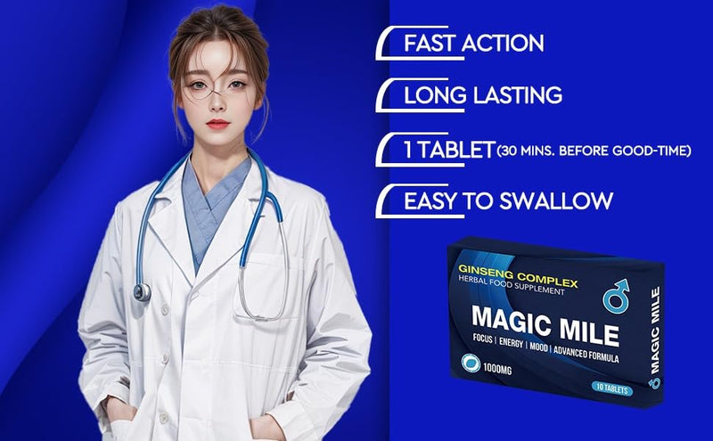 1000MG Stamina & Firmness Support | Harder, Stronger for Longer | 10 Blue Pills for Men UK