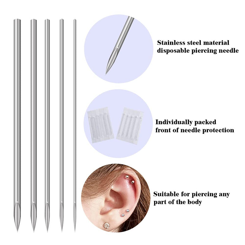 [Australia] - Piercing Needles - LQ 100Pcs 16G Body Piercing Needles Disposable Professional Piercing Needles for Body Ear Navel Nose Lip Nipple (16G 100PC) 16G 100PC 