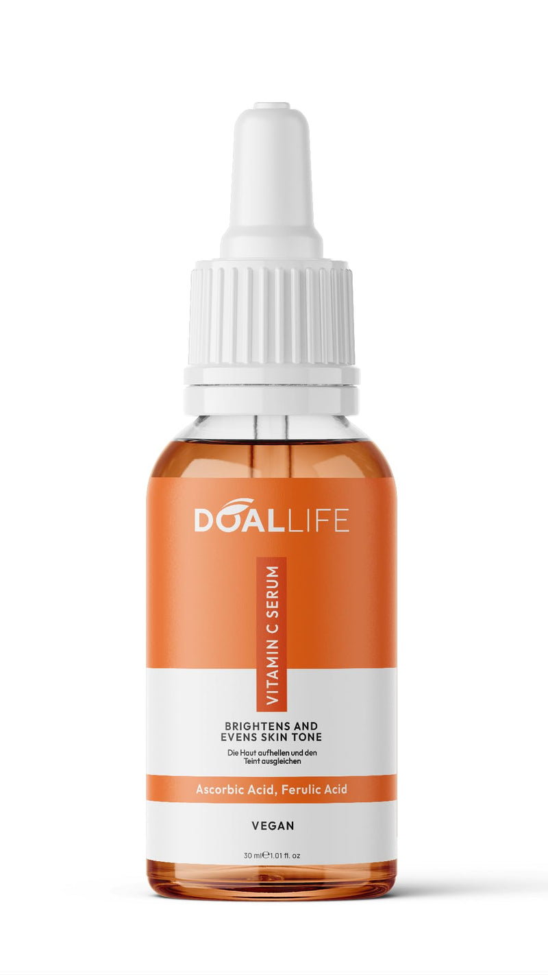 [Australia] - Vitamin C serum for the face (20%) - brightening, evening out skin tone, against skin blemishes, wrinkle reducer, contains ferulic acid and high dose of vitamin C - vegan - DOALLIFE (1) 30 ml (pack of 1) 