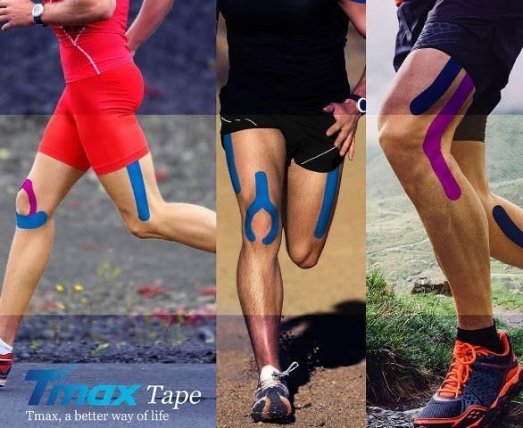 Tmax Waterproof Kinesiology Tape | Physio Tape 4 Way Stretch Sports Tape for Injury, Muscle Support, Pain Relief, Joint Support and Physiotherapy (5 m * 5 cm) (Tattoo) Tattoo