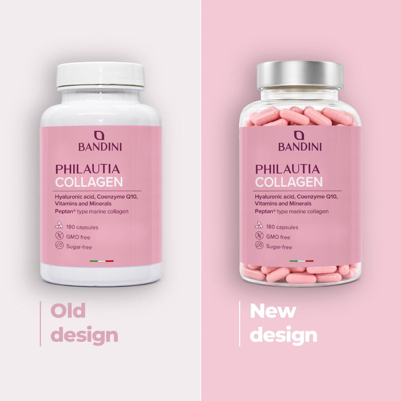 Bandini® Collagen Peptan® and Hyaluronic Acid 180 Capsules + Vitamin C, Biotin, Zinc, Coenzyme Q10 and Selenium, 1000mg Collagen Marine Hydrolysate Type 1 — Elasticity of Skin, Joints and Bones