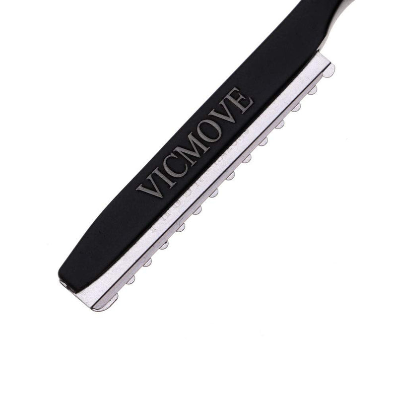 [Australia] - Professional Hair Styling Thinning Texturizing Cutting Feather Razor + 10 Replacement Blades Stainless Steel Black Color 11 Piece Set 