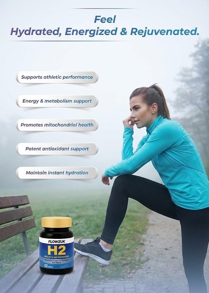 H2 Molecular Hydrogen Tablets – 60 Dissolvable Hydrogen Water Tablets – 8ppm Effervescent Formula – Portable Daily Hydration Supplement